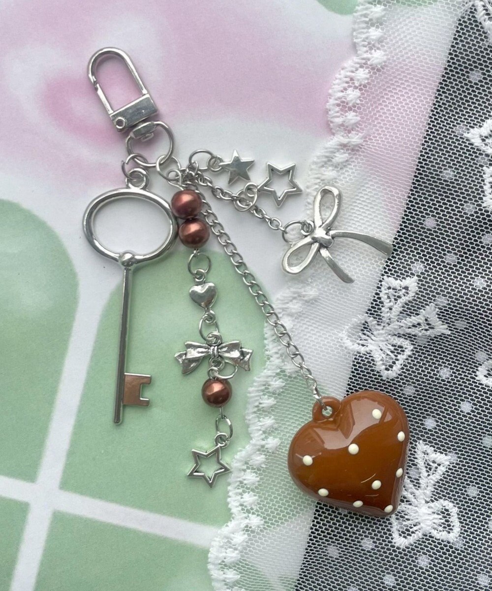 WEGO ドットハートキーホルダー 