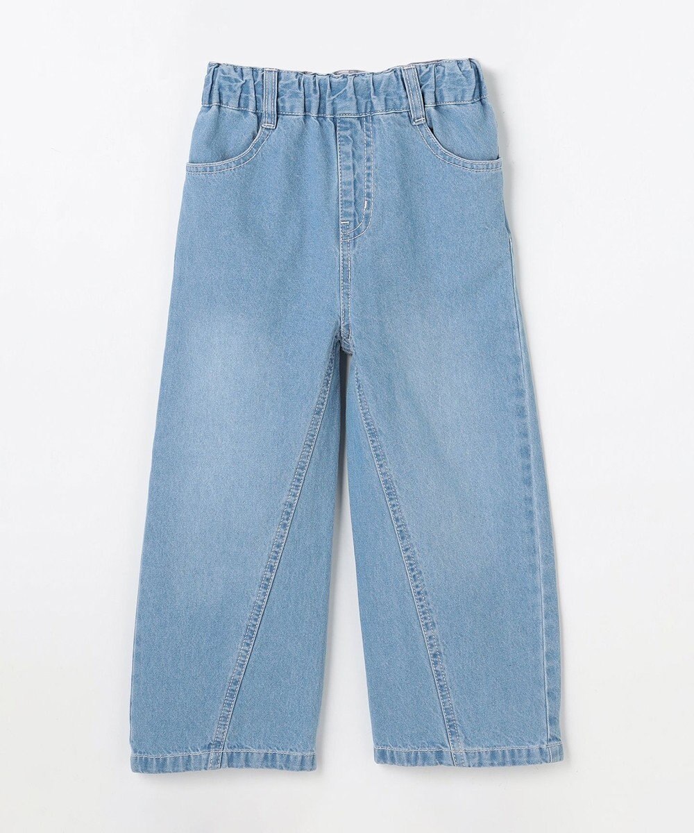 ANY KIDS 【一部店舗/WEB先行販売アイテム】【洗濯機可能】刺繍 ワイドデニムパンツ 