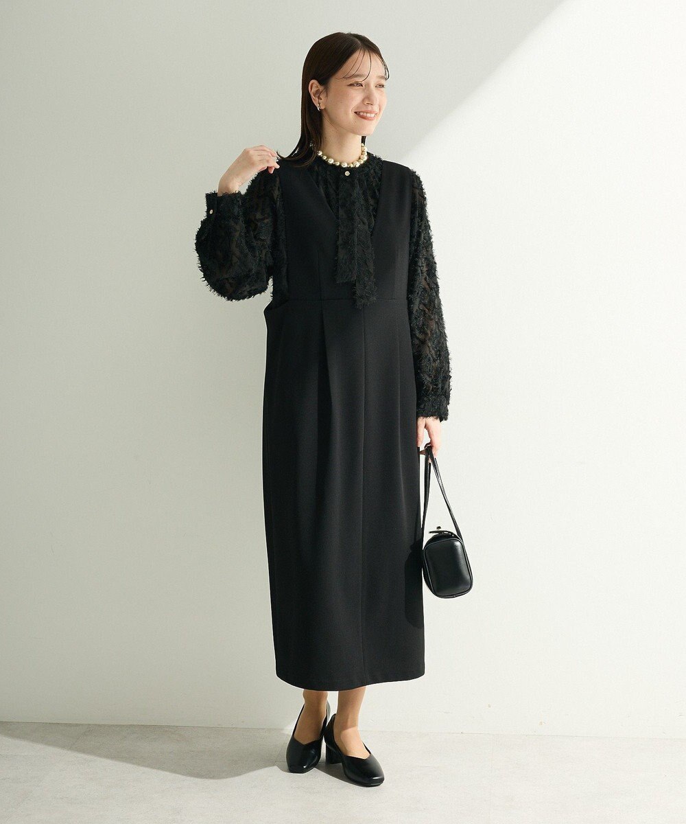 Green Parks Ｏ．洗えてストレッチ　Ｖネックジャンスカ 