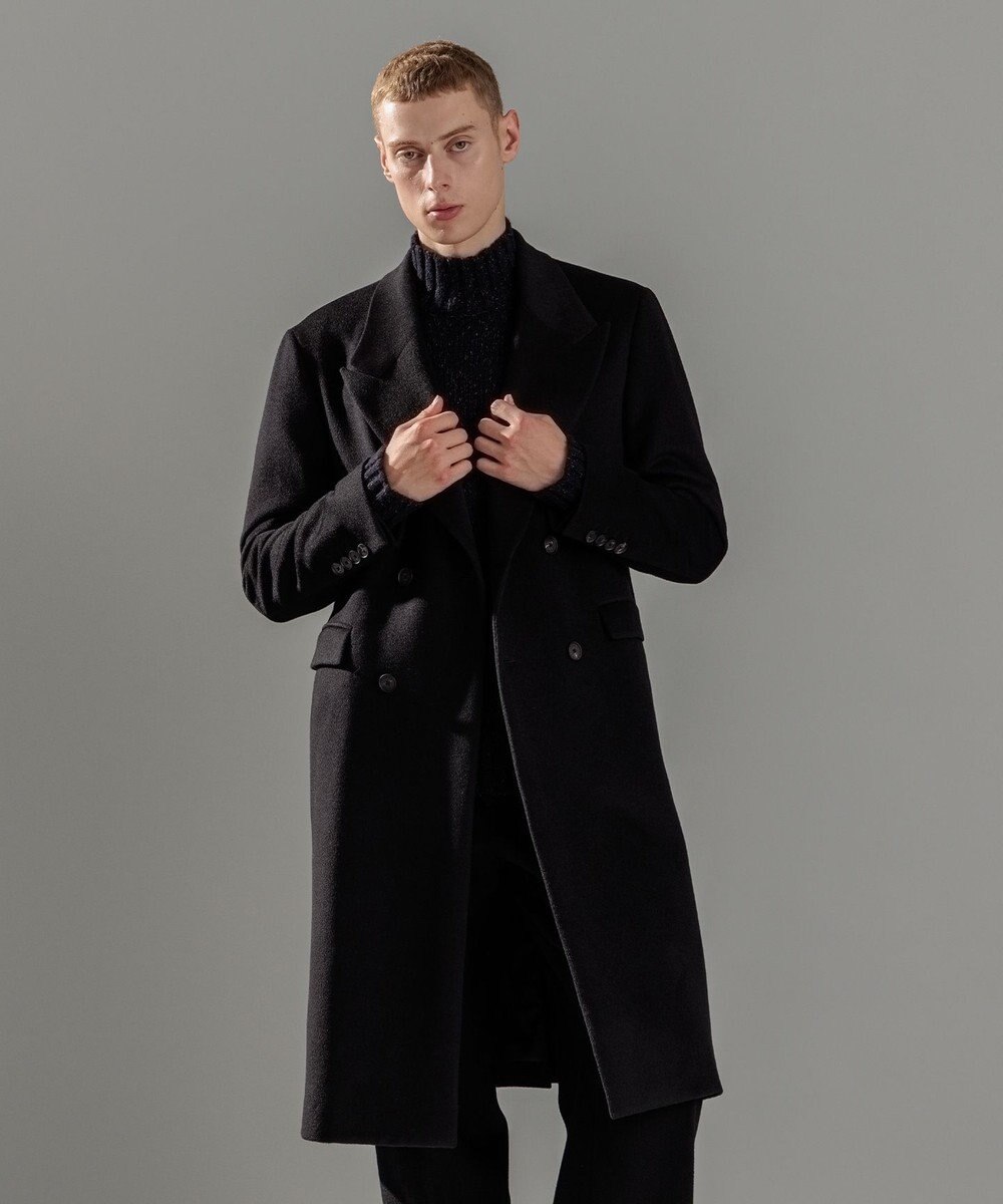 JOSEPH HOMME 【WEB限定】グロッシーウール　ダブルブレストチェスターコート 