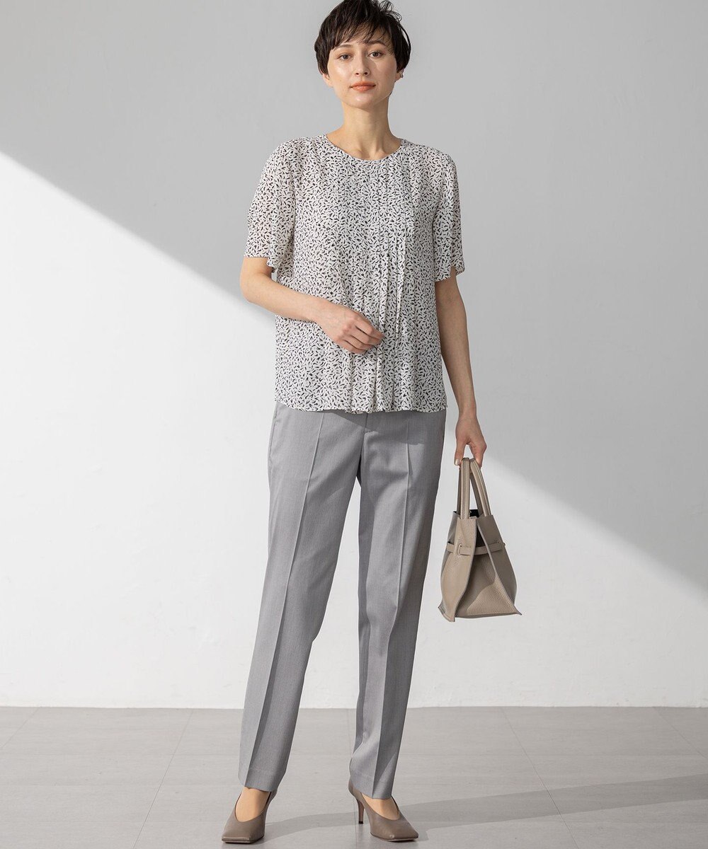 23区 【セットアップ対応/洗える】ストレッチシャンブレー テーパード パンツ 