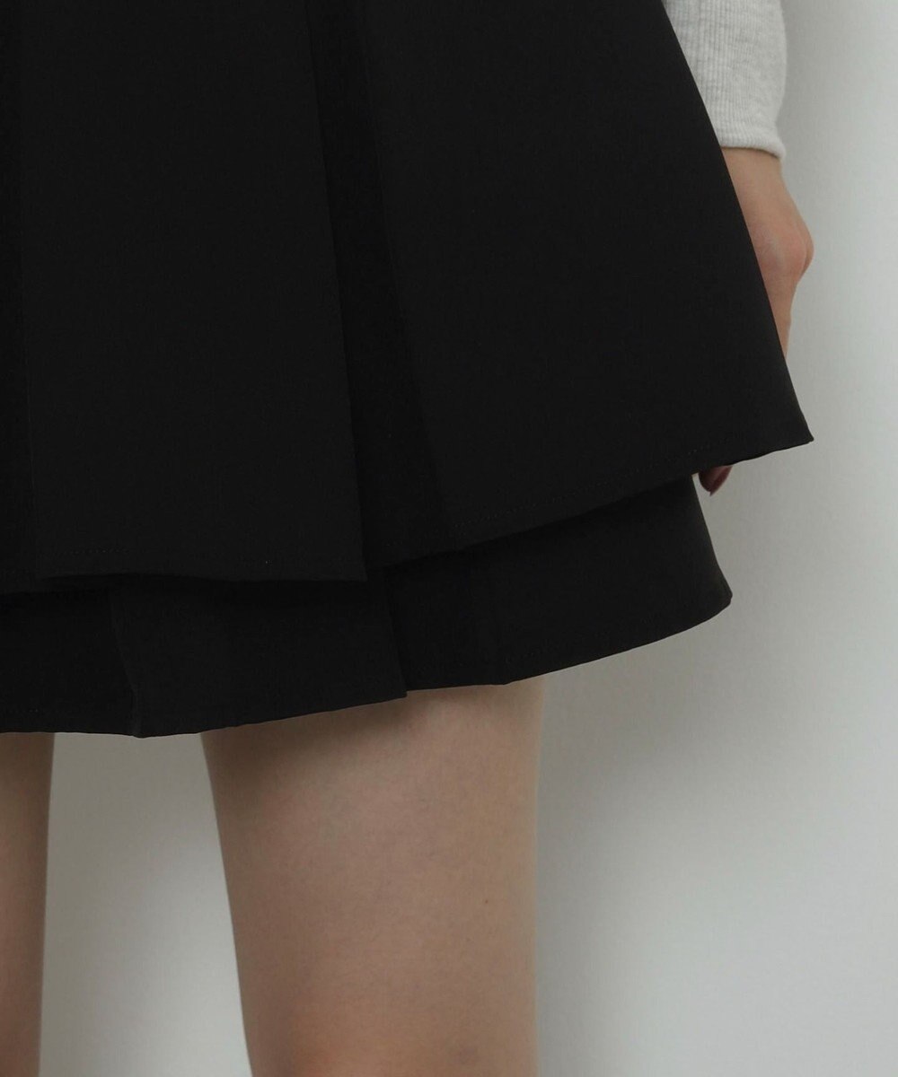 WEGO ハイウエスト2段プリーツスカパン 