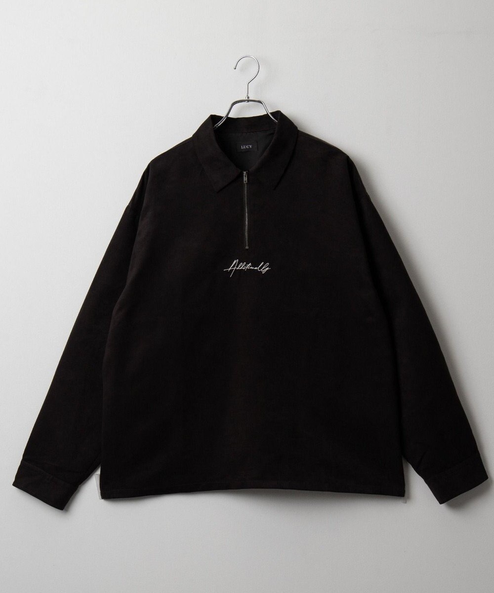 WEGO フェイクスウェードハーフZIPシャツ（LS） 