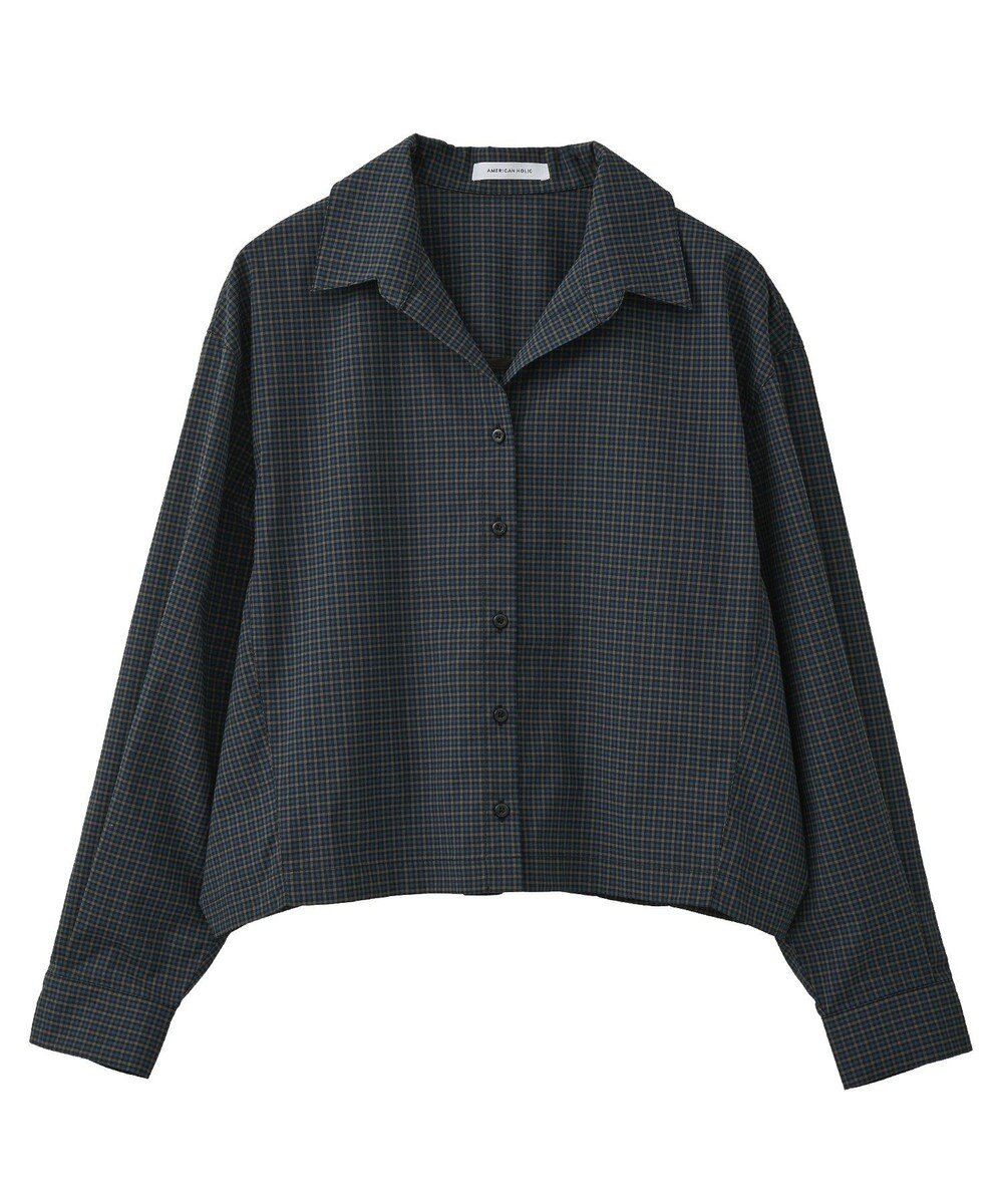 AMERICAN HOLIC クロップド丈バックタックシャツ 