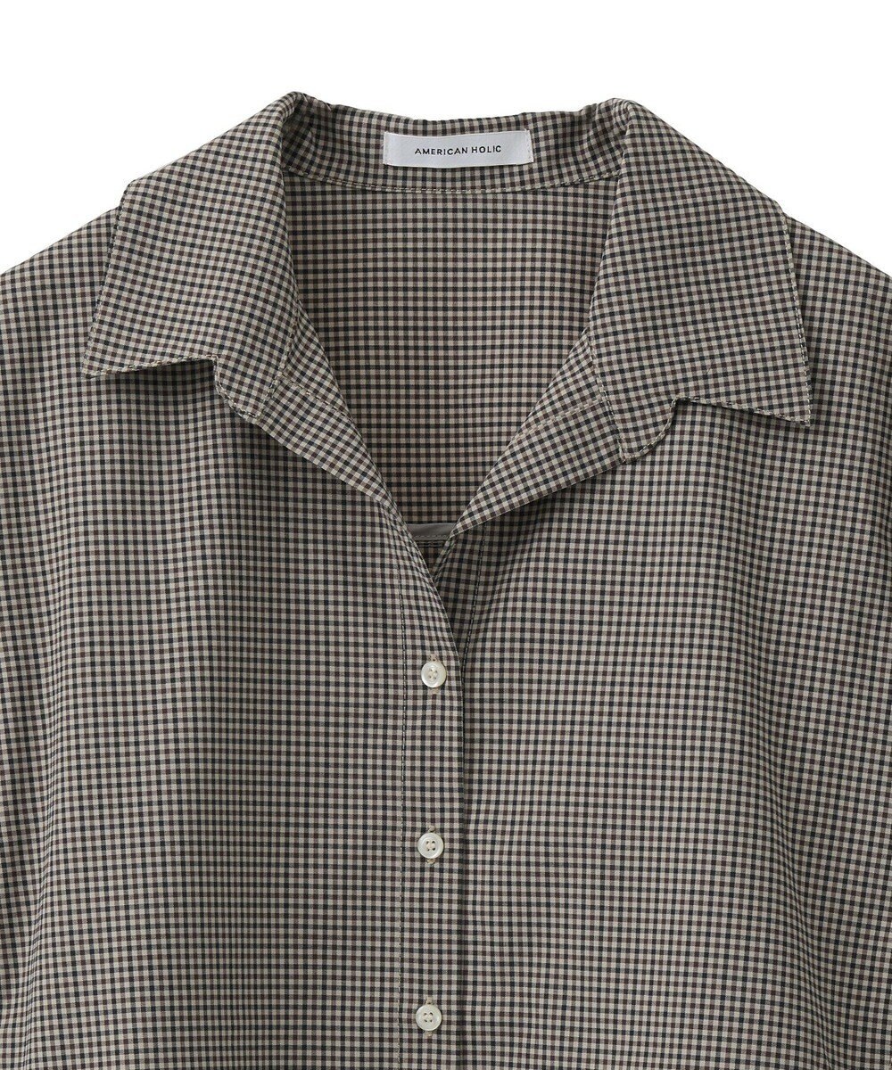 AMERICAN HOLIC クロップド丈バックタックシャツ 