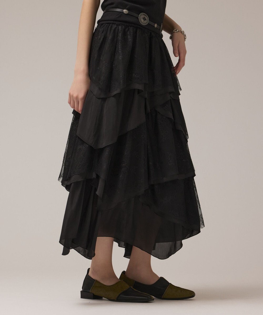 GRACE CONTINENTAL レースコンビティアードスカート 