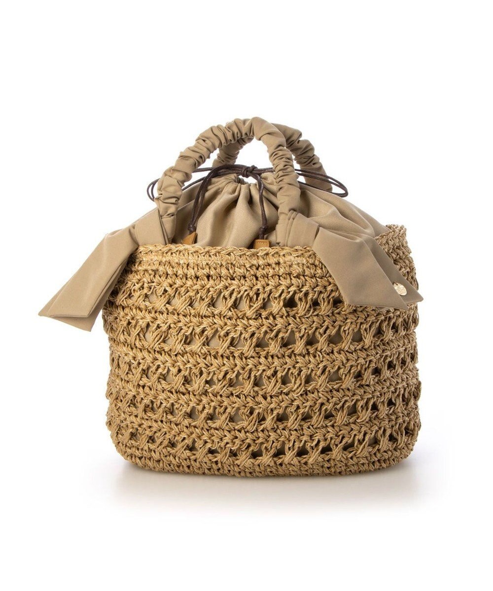 UNBILLION カシュカシュ cachecache / 下がりリボン柄編みトートバッグ 