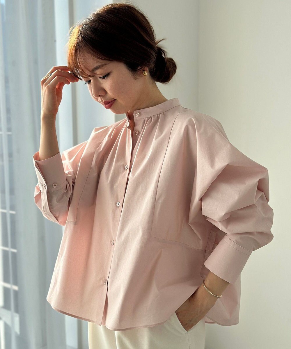 UNFILO 【新色追加】ギャザーワイドシャツ 