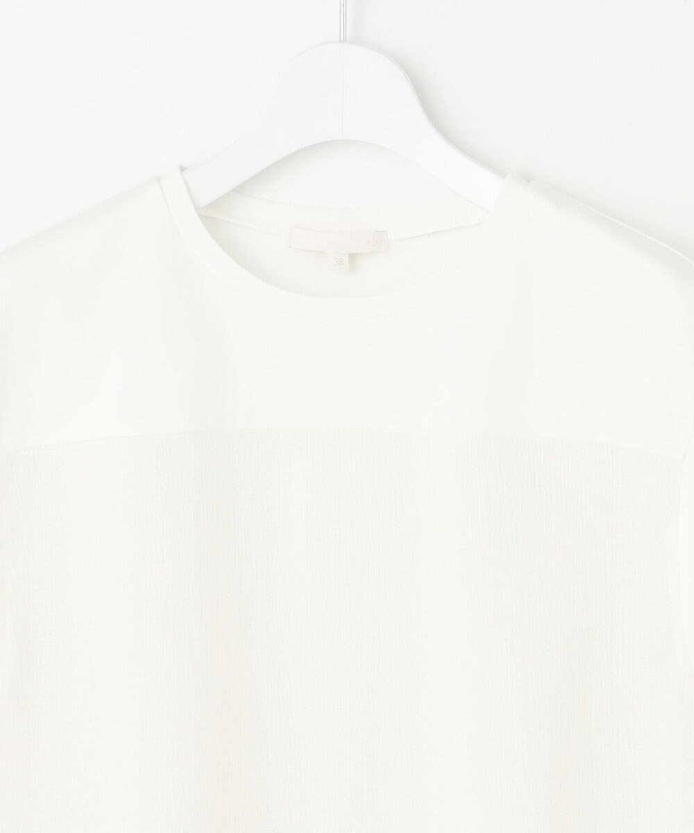 自由区 L 【カタログ掲載・洗える】リネンサッカーコンビブロッキング カットソー 