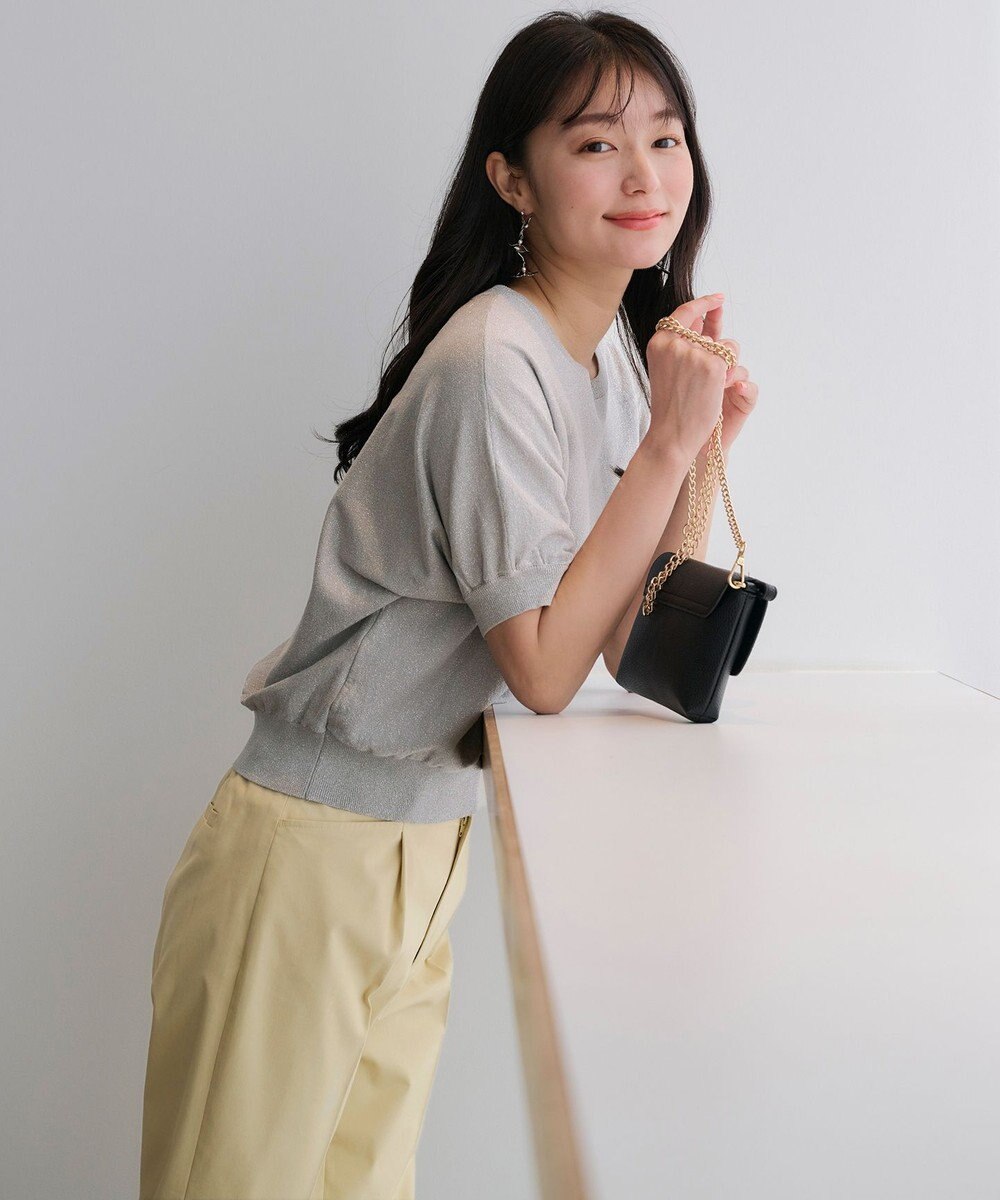 ANY SIS 【洗える】ドルマンスリーブラメ ニット 