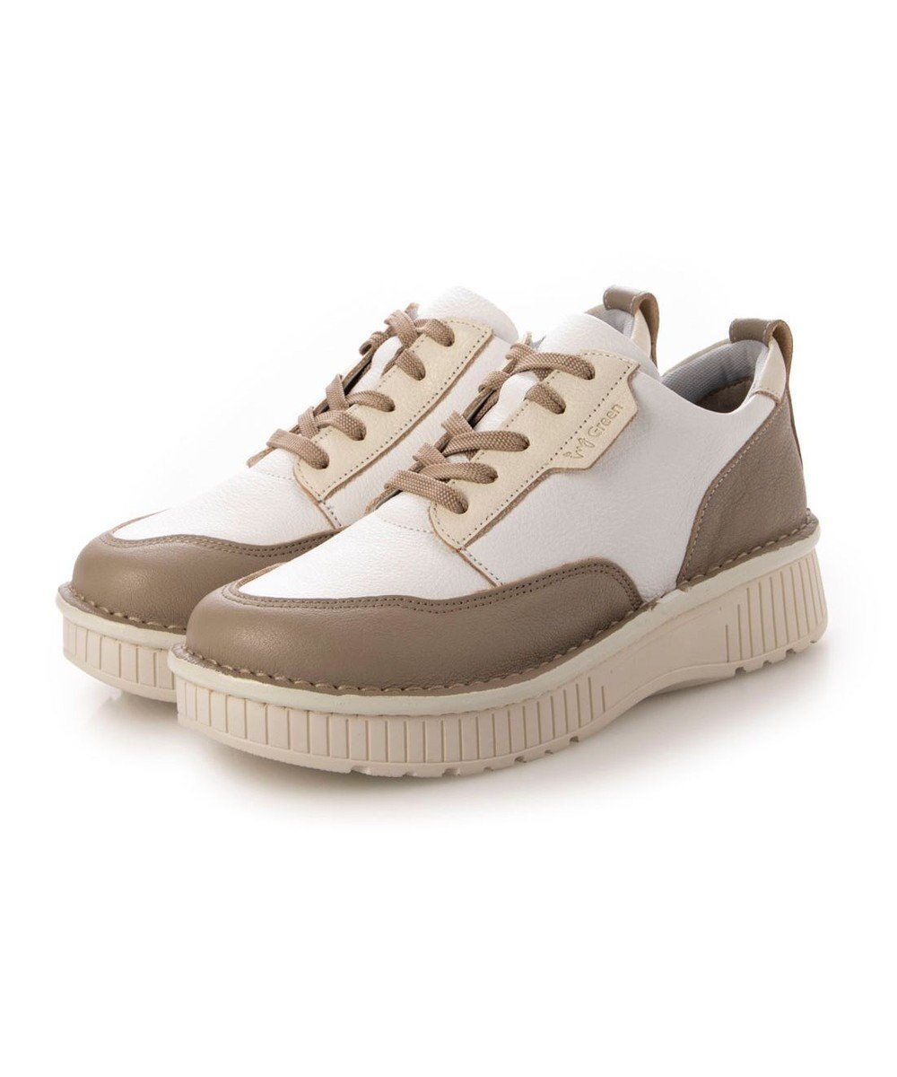 ing <ing>【サスティナブル】厚底レースアップスニーカー 