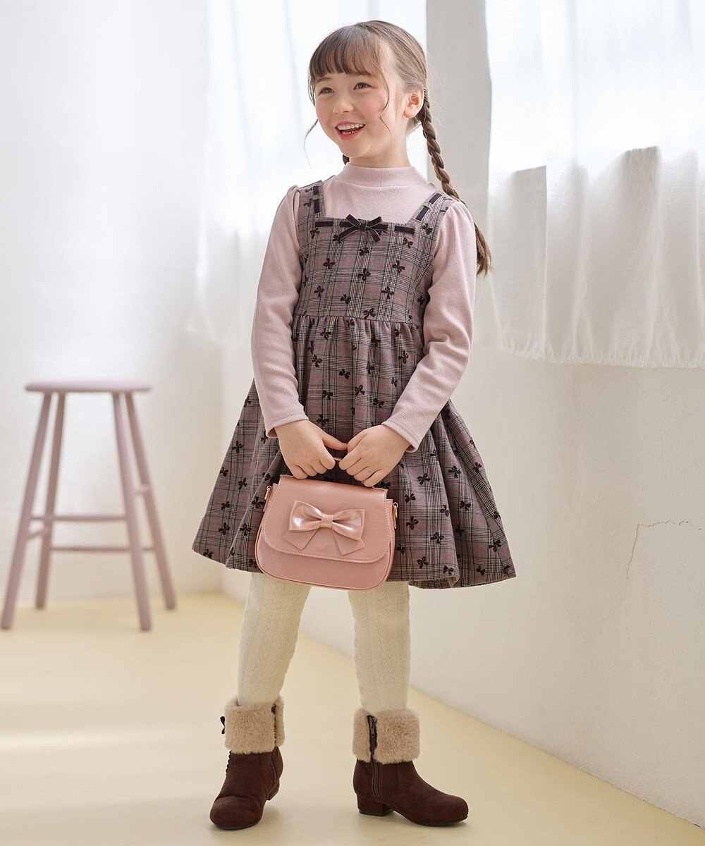 ANY KIDS チェック柄 ドッキング ワンピース 