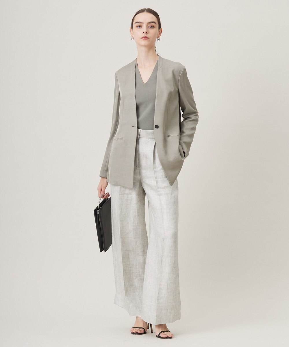 ICB 【洗える】 シンセティックフルニードル Vネックプルオーバー 