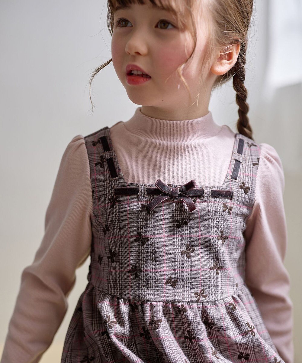 ANY KIDS チェック柄 ドッキング ワンピース 