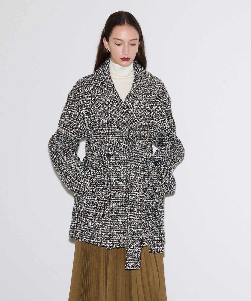 JOSEPH ウールツィード　ダブルブレステッドコート 