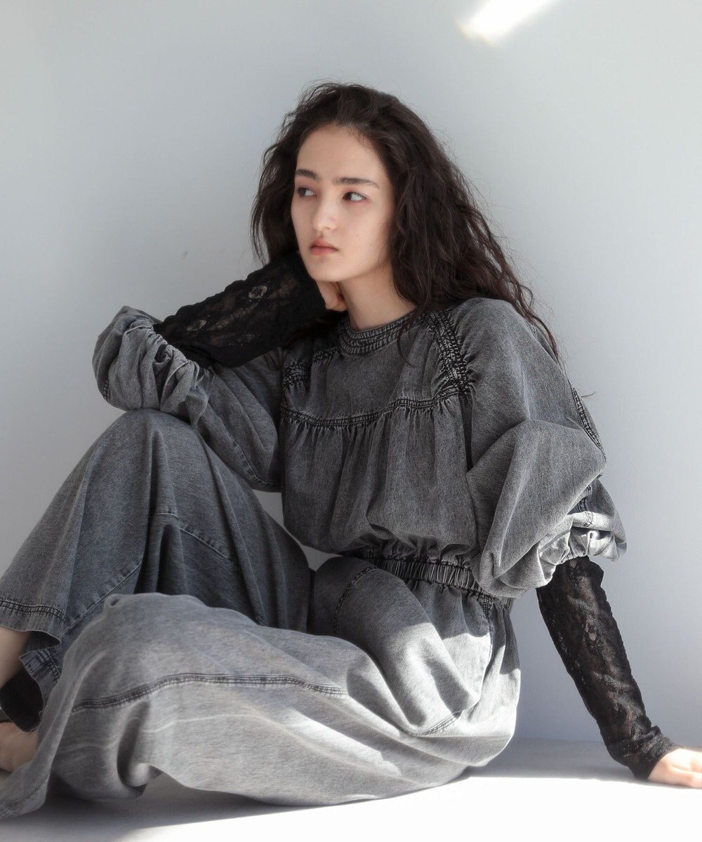 Green Parks ■ＥＳＣＡＲ　シャーリングデニムオールインワン 