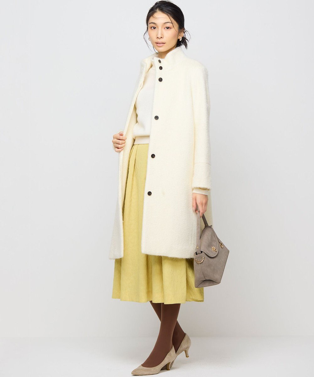 組曲 スタンドカラーシャギーコート 