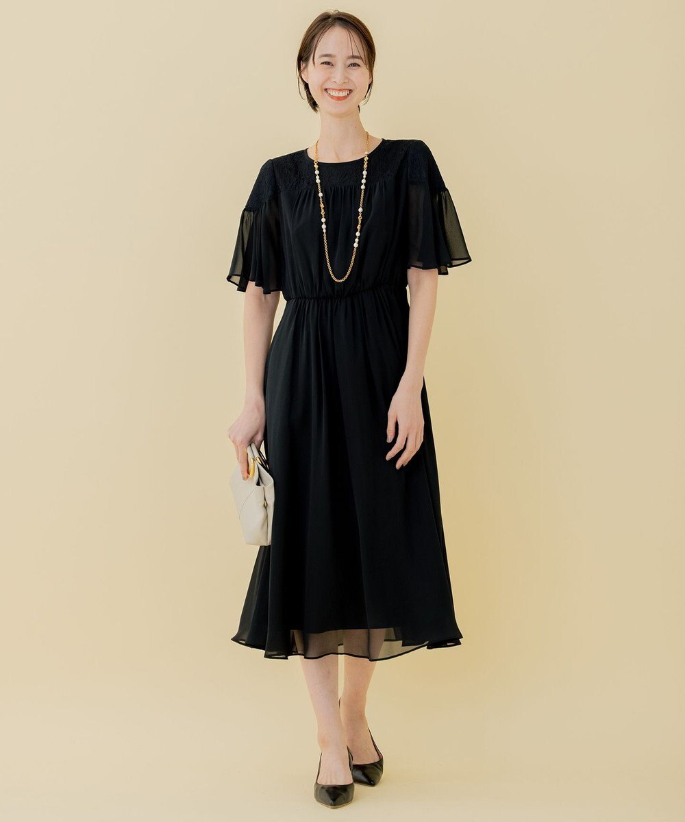 自由区 【WEB限定】シフォンレースコンビネーション ドレス 