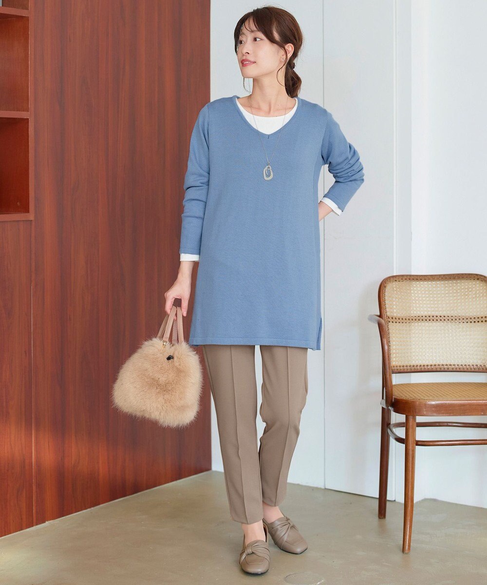 Tiaclasse 【洗える】カシミヤ混ニットチュニック 