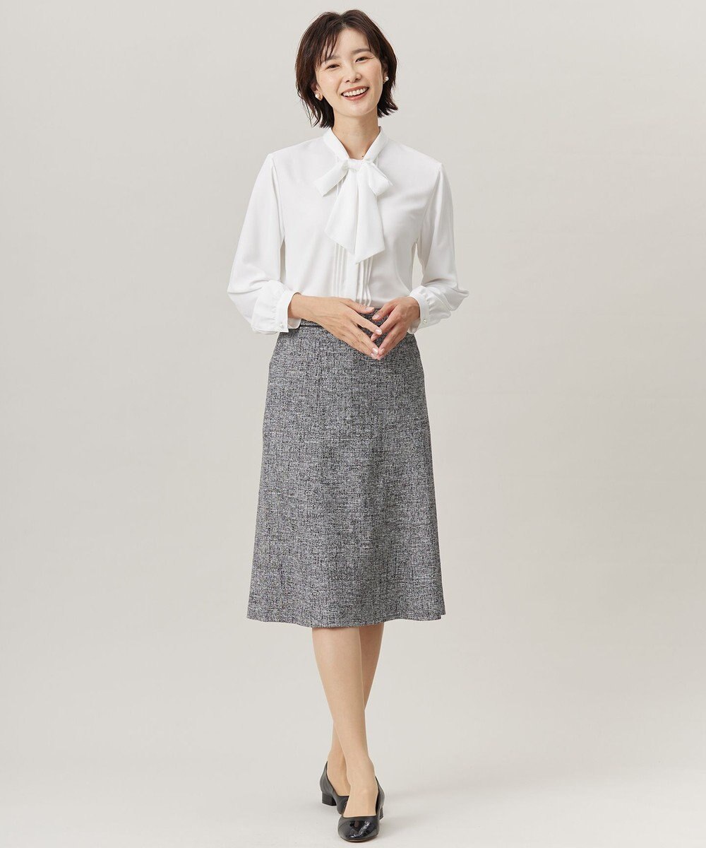 J.PRESS LADIES S 【洗える】ヌーディスバックサテン ボウタイ ブラウス 