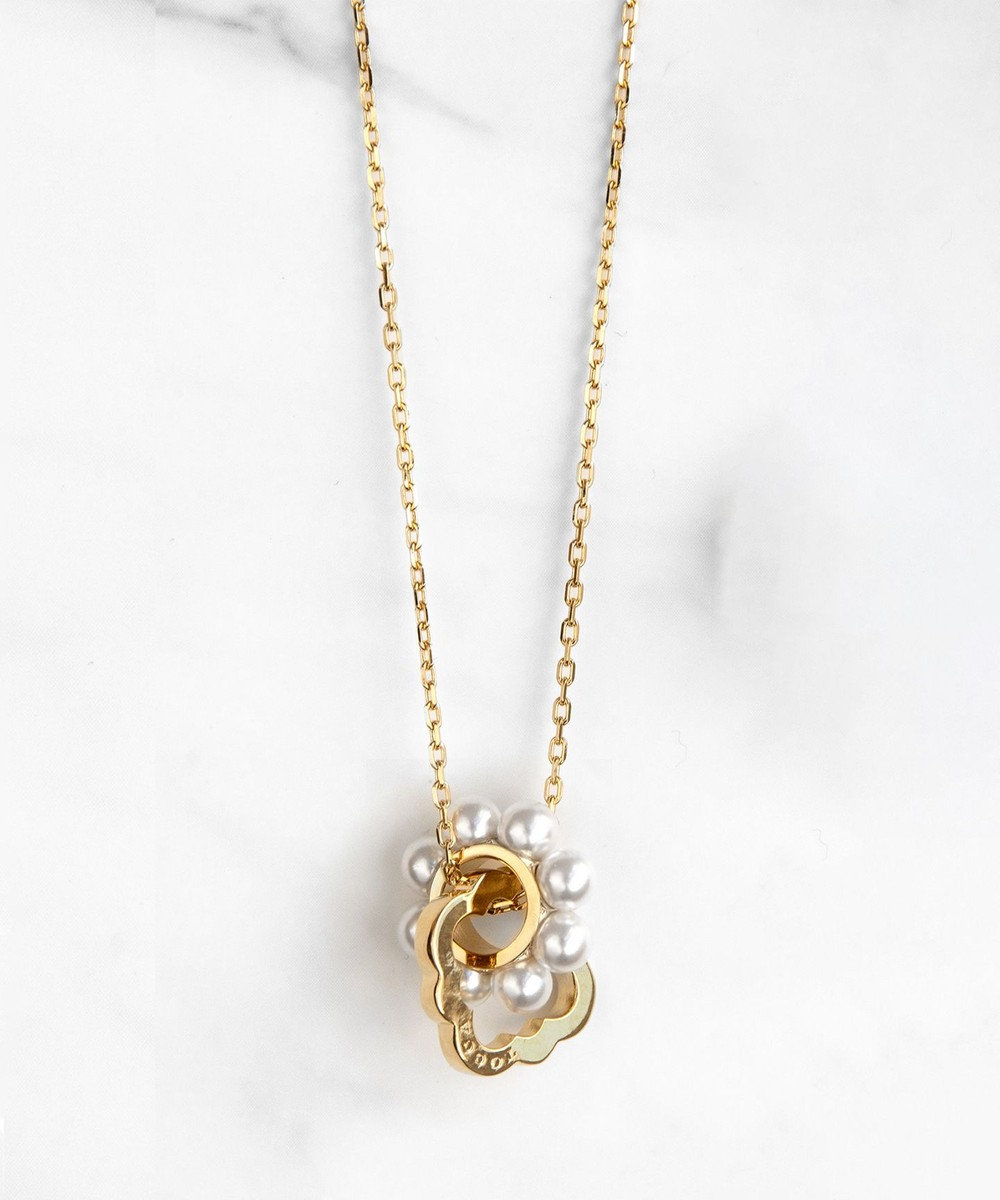 FRILL PEARL W RING NECKLACE ネックレス-