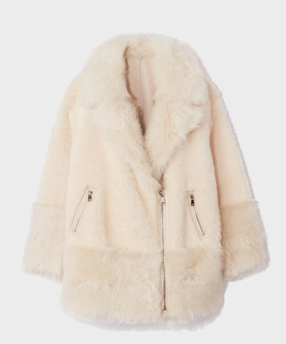 GRACE CONTINENTAL ムートンライダースコート 