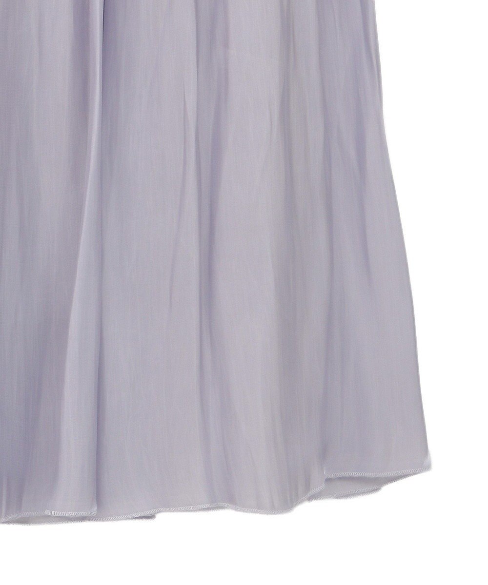 Green Parks シャイニーサテンセルフプリーツギャザーフレアスカート 