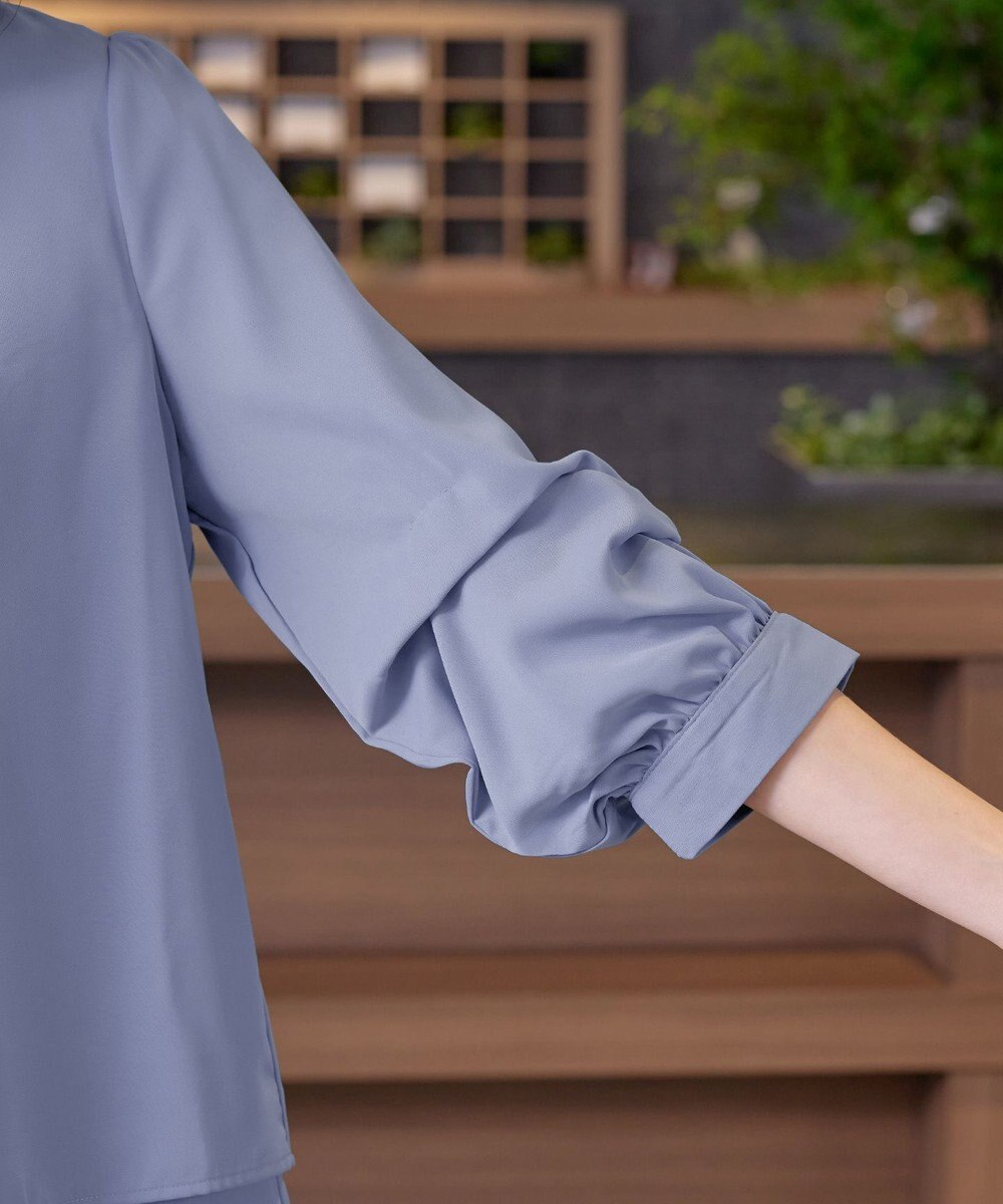 Tiaclasse 【新色追加・洗える】つまみタック袖レイヤードブラウス 