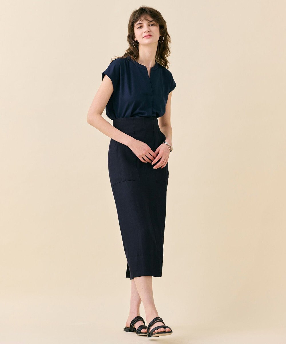 BEIGE， 【WEB限定・洗える】MELISSA / バックシフォンスキッパー半袖トップス 