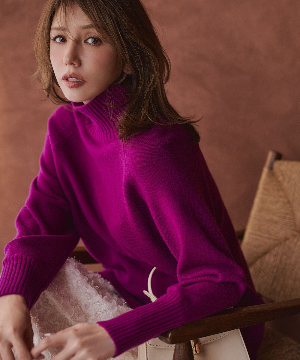 組曲 S ウールカシミヤミックス ロールネックニット 