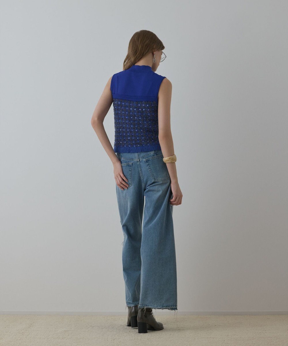 GRACE CONTINENTAL ツイードベアニットトップ 