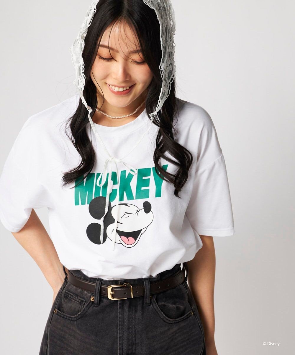 OP／FILA 【Ocean Pacific】ミッキー/水陸両用オーバーサイズTシャツ/レディース 