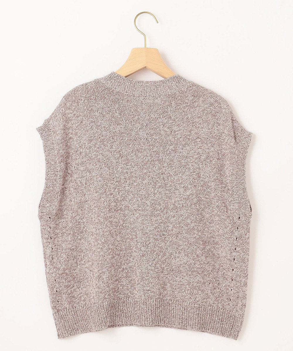 組曲 L 【WEB限定・前後着用可】コットンポリエステル杢プルオーバー ニット 