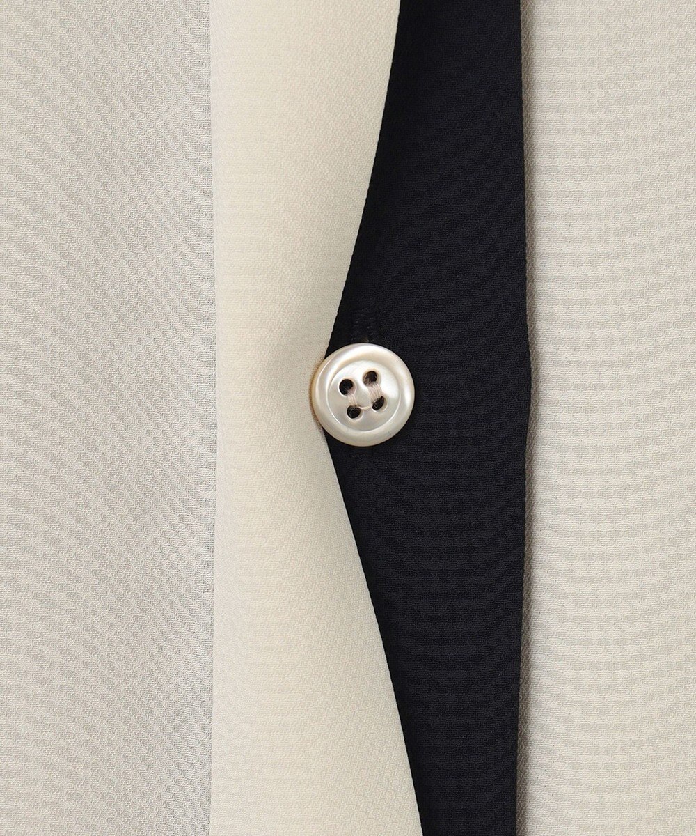 ICB 【人気のため新色追加・WEB限定カラーあり】BackSatinAmunzen 5分袖バンドカラーブラウス 