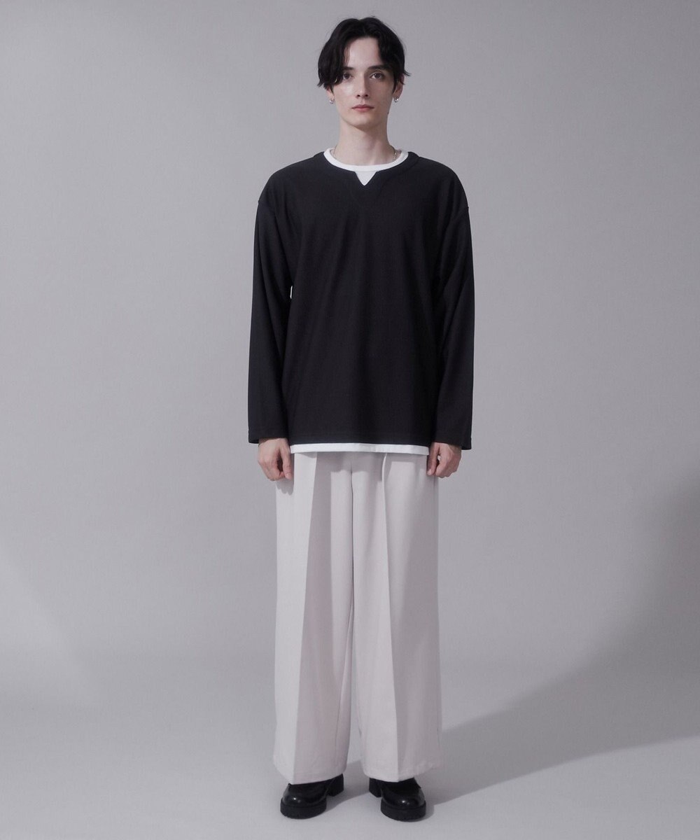 WEGO フェイクレイヤードキーネックT（LS） 