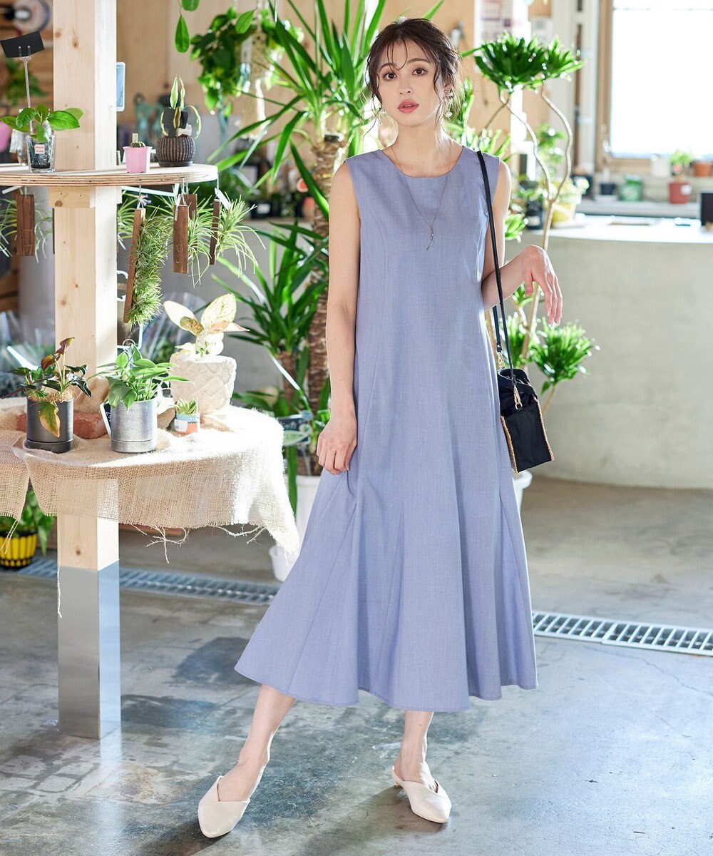 Tiaclasse L 【洗える】裾フレアAラインワンピース 