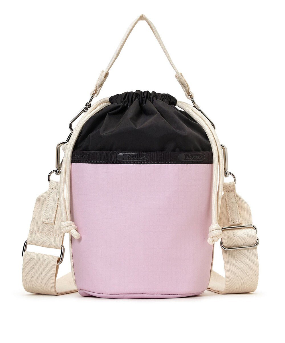 LeSportsac SM DRAWSTRING BUCKET/ライラックグレー/サンドバーコード 