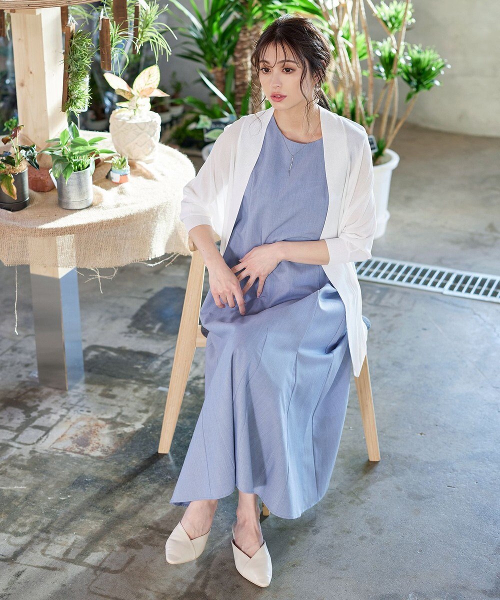 Tiaclasse L 【洗える】裾フレアAラインワンピース 