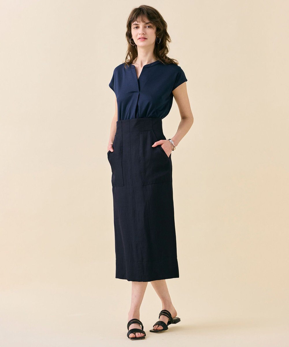 BEIGE， 【WEB限定・洗える】MELISSA / バックシフォンスキッパー半袖トップス 