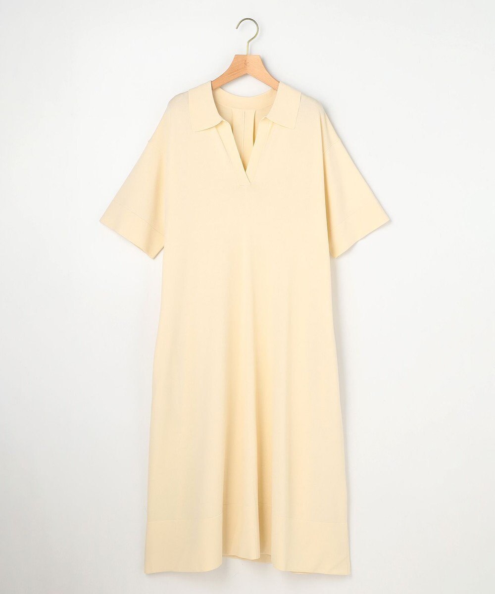 組曲 【先行予約】クリアストレッチスキッパーニット ワンピース 