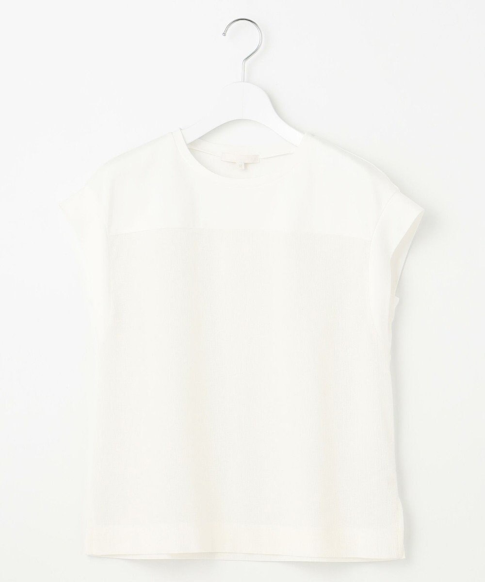 自由区 L 【カタログ掲載・洗える】リネンサッカーコンビブロッキング カットソー 