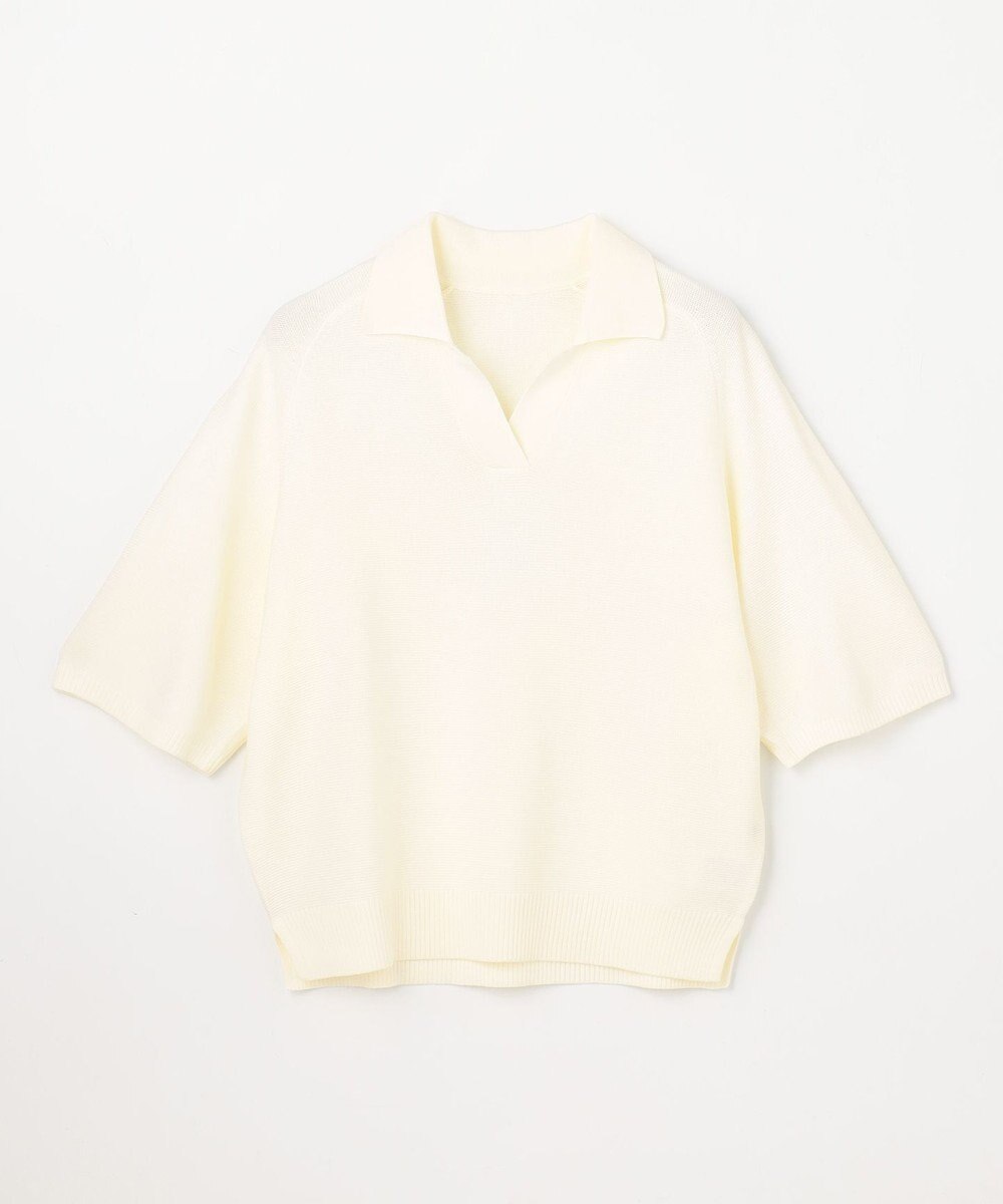 ANY L アクリルガーターポロ衿ニット 