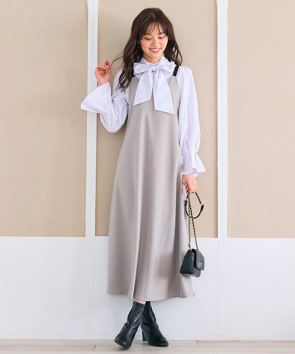 Feroux 【キレイ見えセットアップ対応】リボンタイ ブラウス 