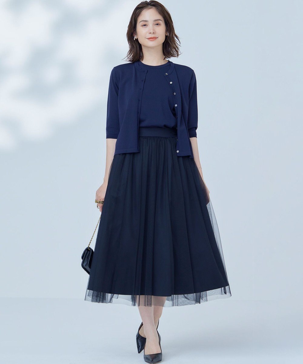 組曲 L 【WEB限定・2SET】シャイニーラメニット×チュールスカート 