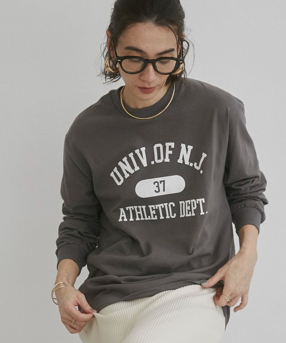 WEGO 【ANGIE VINTAGE】GILDAN カレッジロゴ オーバーサイズ プリント ロンT 