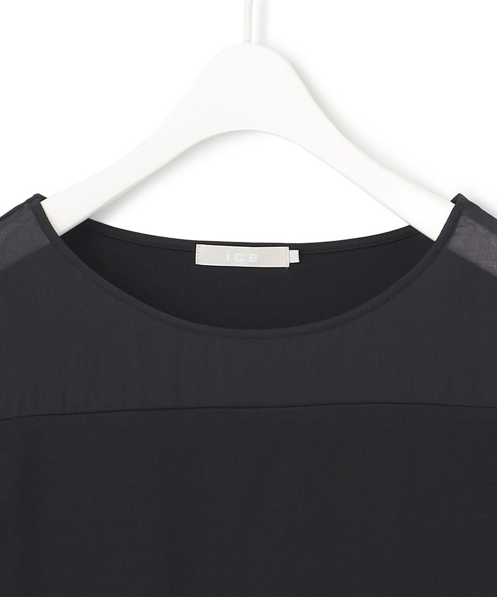 ICB L 【洗える】 PlaXフィラメントジャージー シアーコンビカットソー 