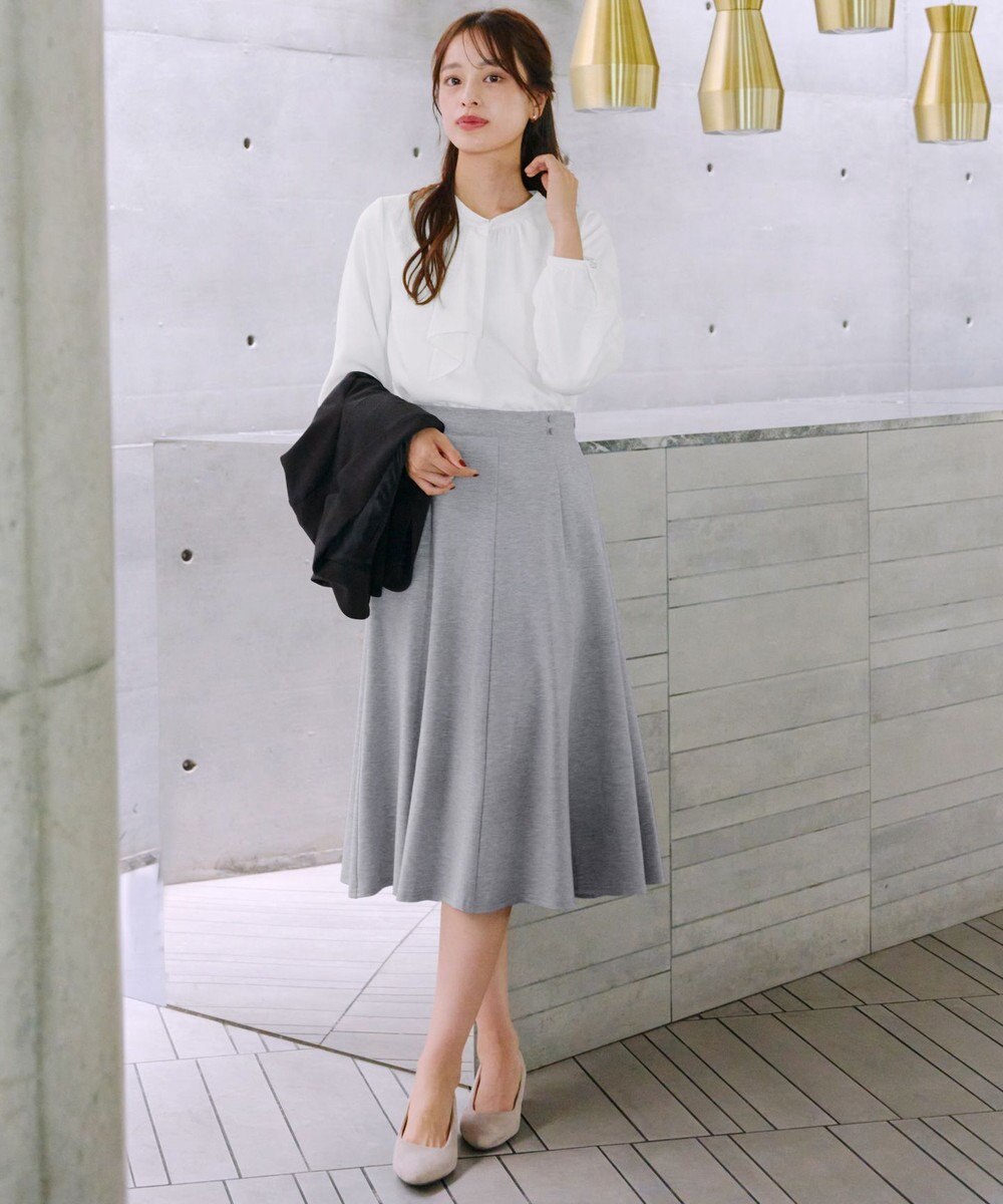 Tiaclasse 【洗える・スマート裏起毛】ジョーゼットフリルブラウス 