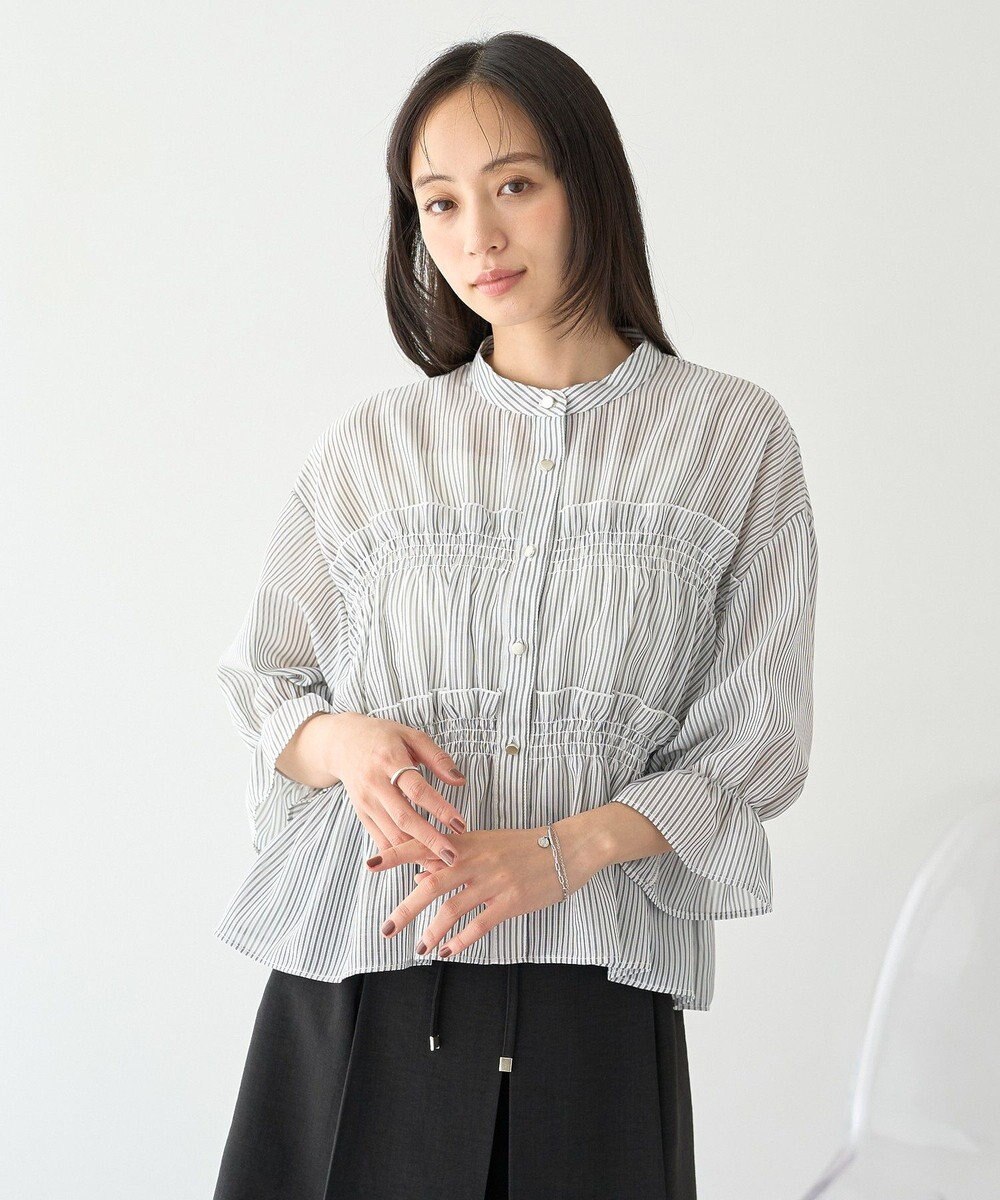 earth music&ecology シャーリングストライプシャツ 