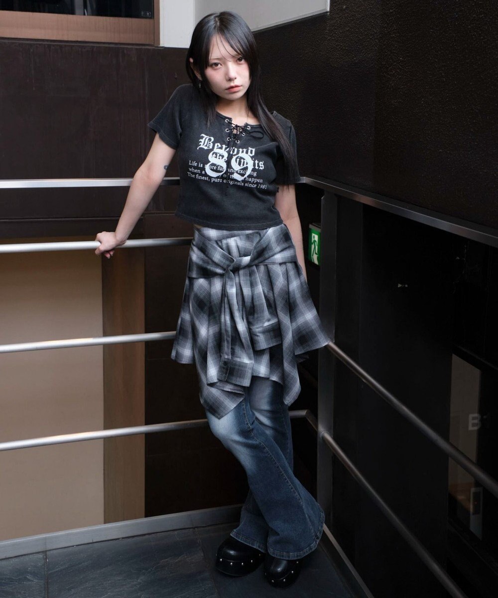 WEGO グラフィックレースアップちびT 