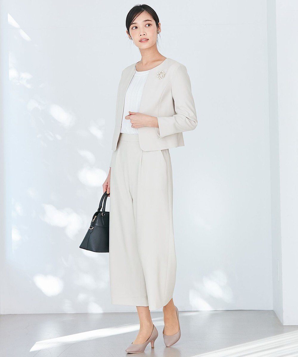 ANY SIS 【セットアップ対応】セレモニーダブルクロス ノーカラー ジャケット 